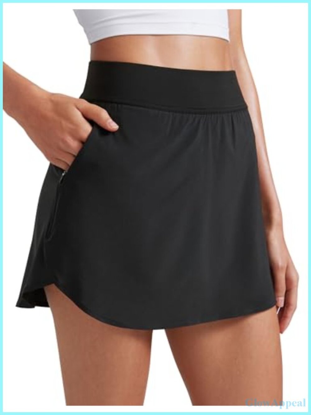 High Waisted Golf Skirt with Built-in Shorts, Dolphin Hem, Quick Dry, Multi